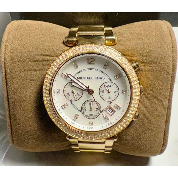Michael Kors Mother of Pearl Dial Two Tone Stainless Steel Women's Watch - Picture 1 of 6
